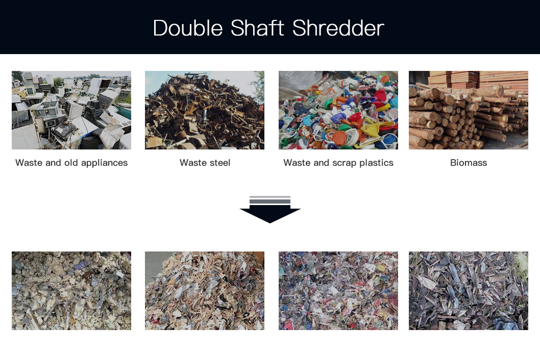 Double shaft shredder machine shredding physical