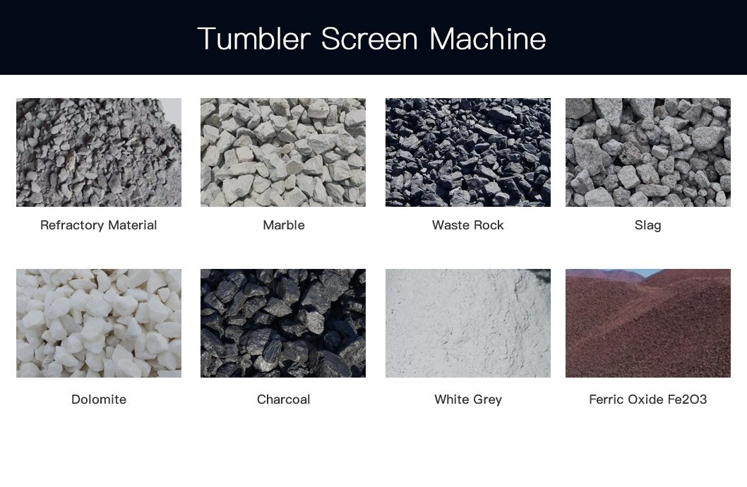 Tumbler Screen Machine Materials